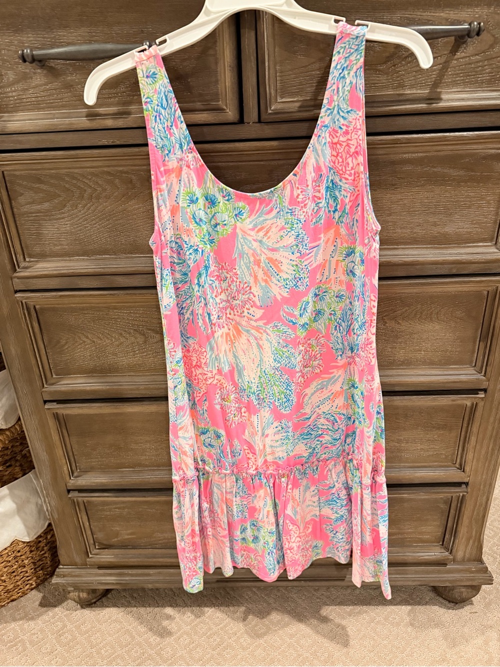 Lilly Pulitzer Pink Floral Sleeveless One-Piece Dress